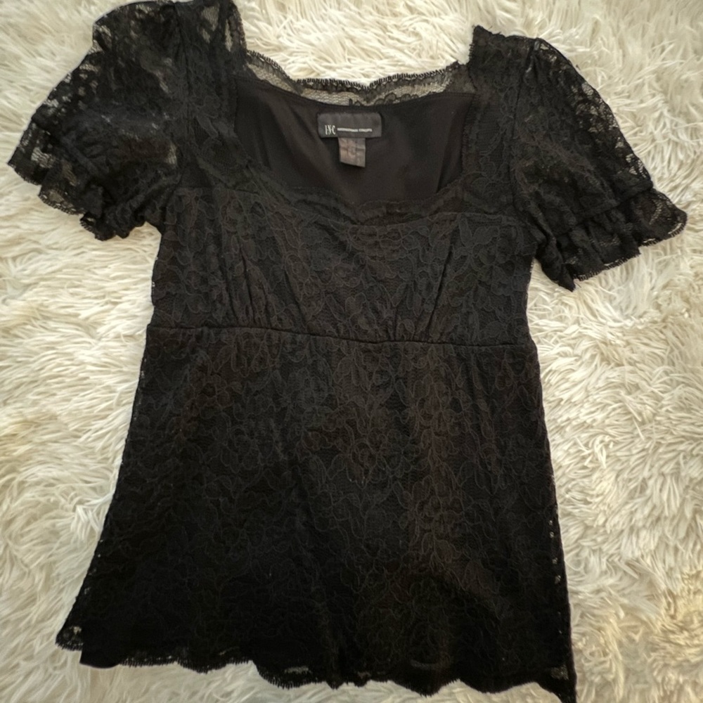 Black lace top by INC